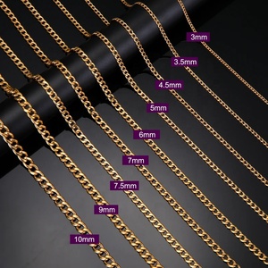 पुरुष महिलाओं के लिए 10 मिमी लंबी कर्ब क्यूबन चेन नेकलेस क्लासिक पंक हिपहॉप मेटल वाइड चेन स्टेनलेस स्टील आभूषण - Product Image 5