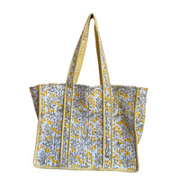 Tas Pantai Wanita Ukuran Besar Grosir, Ringan, Tanpa Ritsleting, Motif Bunga, Cocok untuk Musim Panas, Semi, Gugur, Tas Selempang Quilting