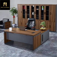 Bureau d'ordinateur exécutif en forme de L convertible en bois de luxe moderne pour bureau à domicile, bureau commercial, bureau de président, bureau de patron