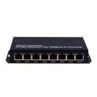 Convertisseur de média Gigabit 8 ports RJ45, 2 ports fibre SC avec 8 ports RJ45 10/100/1000 Mbps, transceiver fibre optique