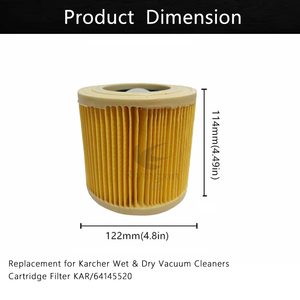 Pièces de rechange pour aspirateur à cartouche humide et sèche OEM <span class=keywords><strong>MV2</strong></span> WD2 WD3 WD 3 WD <span class=keywords><strong>2</strong></span> Filtre HEPA pour Karcher 64145520 6.414-552.0 A2004 A2204 A2656 - Product Image 2