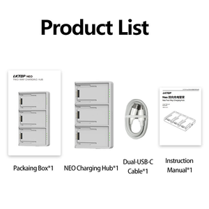 LKTOP NC036 Neo: Centro de Carga Bidireccional de 65W para 3 Baterías DJI Neo con Modo de Almacenamiento y Banco de Energía - Product Image 6
