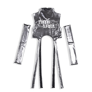 Completo Sexy per Bambine con Reggiseno con Paillettes e Minigonna Aderente in Poliestere per Spettacoli, Danza, Feste in Discoteca, Abito da Cantante e Ballerina - Product Image 4