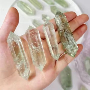 Natural Green Quartz Double Terminated Point <b>Crystal</b> <b>Wand</b> Healing <b>Crystal</b> Point For Meditation Home Decoration Wholesale - Product Image 3