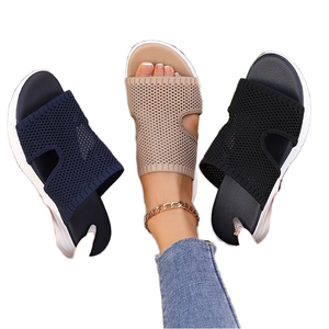 Sandalias de cuña con punta abierta para mujer, primavera-verano 2026, de malla transpirable, suela gruesa de EVA, huecas, con aumento de altura - Product Image 2