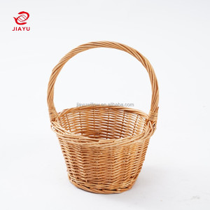 JY <strong>Wicker</strong> Willow Mini Decorative Flower Basket with Wood Handles for Kitchen or Bathroom Storage Gift Sets Versatile Home Decor - Product Image 5