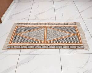 Indian Kilim Style Cotton Dhurrie <b>Rug</b> Hand Block Printed Handmade Carpet <b>Boho</b> Floor <b>Rug</b> Home Decor - Product Image 1