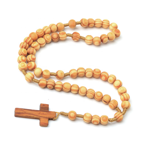Perles en bois chapelet catholique Bracelets en bois <span class=keywords><strong>Christ</strong></span> jésus croix perles religieuses en bois chapelet catholique Bracelet à brins - Product Image 3