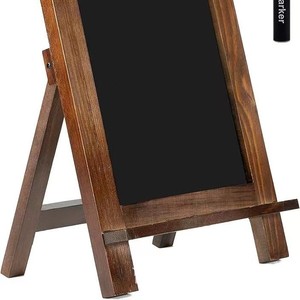 Pizarra de madera creativa para café, tablero de mensajes de escritorio plegable de una sola cara con marco de madera para exhibición en bares y cafeterías - Product Image 5