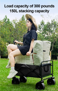 高品质可折叠可调手柄行李车手推车折叠野营货车 - Product Image 2