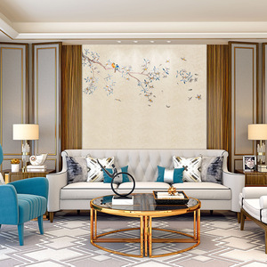 Tela Decorativa Bordada Ke Hong Golden Emperor, 118/120cm, Estilo Chino Moderno, Fondo para Sofá y TV, Lujo Ligero, Exportación - Product Image 2