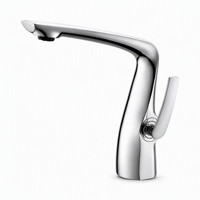 Robinet de lavabo en laiton monotrou à poser, mitigeur moderne pour hôtel, avec logo personnalisé OEM, eau chaude et froide