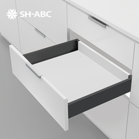 Glissières de tiroir robustes SH-ABC Slim en acier inoxydable pour armoires de cuisine, salle de bain, chambre et hôtel