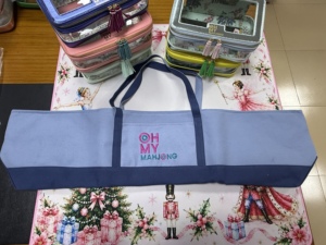 Sac de transport pliable et écologique en toile YL pour Mahjong américain, durable, avec longue bandoulière, grande capacité pour 4 jeux de tuiles - Product Image 6