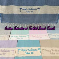 Serviette de plage turque en jacquard 100 % coton, grande taille, légère, douce, absorbante, séchage rapide, avec logo personnalisé, pour les centres de villégiature (vente en gros)