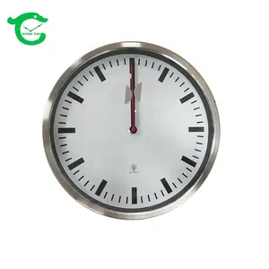 12 inch stainless steel metal radio control wall clock for home decoration
