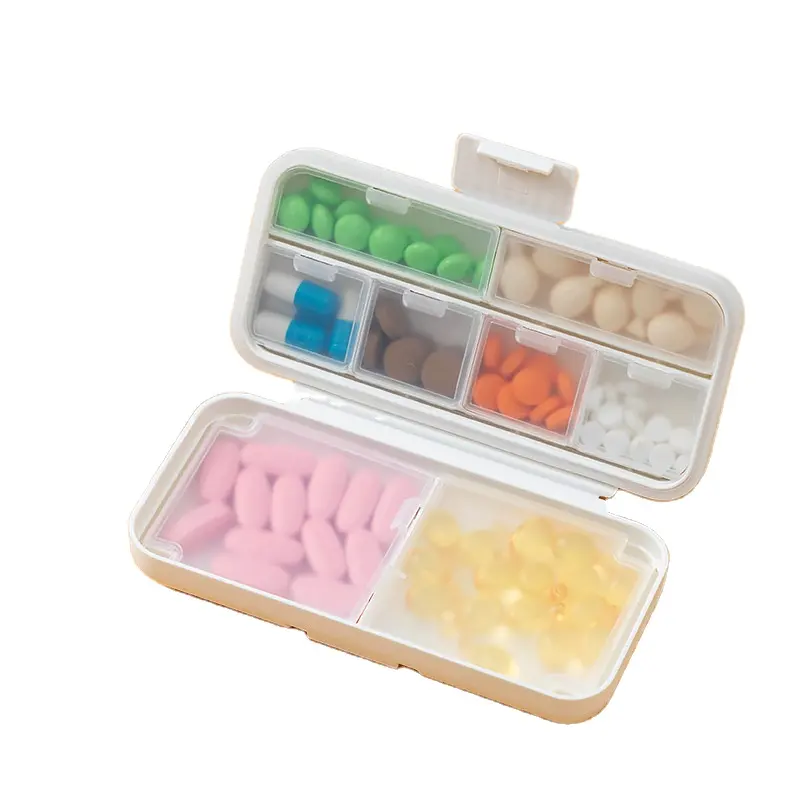 Venda quente Mini Tamanho Portátil Capacidade Pill Box Caso Pill Duplo Selado Medicina Caixa À Prova de Umidade Pill Box