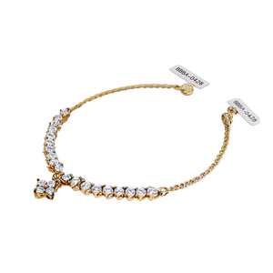 BBBA-04288 Elegant 22k Gold Plated 316L Stainless Steel Crystal Flower Design <b>Bangles</b> & <b>Bracelets</b> for Women's Everyday Wear - Product Image 2