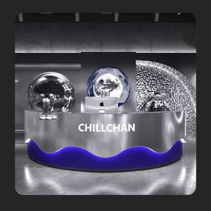 Demi-comptoir de réception personnalisé en acier inoxydable durable au design moderne Spaceman pour hôtels écoles centres commerciaux <span class=keywords><strong>immobilier</strong></span> - Product Image 2