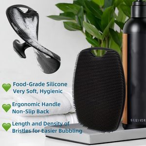 Exfoliante Corporal Ecológico de Silicona de Grado Alimenticio, Ovalado, Moderno, Cepillo de Baño Suave con Gancho - Product Image 2