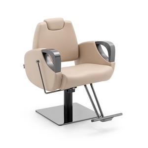 Contemporary Faux Leather Barber Chair with <b>Adjustable</b> Height Hydraulic Pump <b>Square</b> Base Salon Furniture - Product Image 5