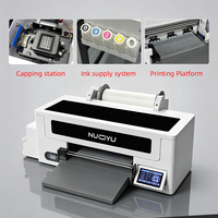 NUOYU Novedades: Impresora DTF Automática de 30 cm para Tintas Pigmentadas A3, Máquina de Impresión de Camisetas y Todo Tipo de Textiles con Horno