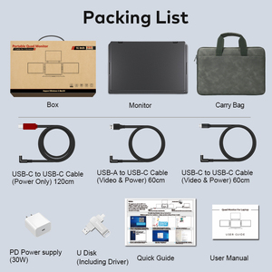 Moniteur triple écran USB-C S788Pro pour ordinateur portable 16 pouces, panneau IPS portable 1200P – Vente directe usine et promotion exceptionnelle - Product Image 3