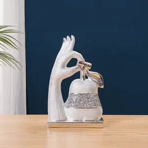 Decorative Silver Ceramic Pear Design Decoration with Hand Decoration Items