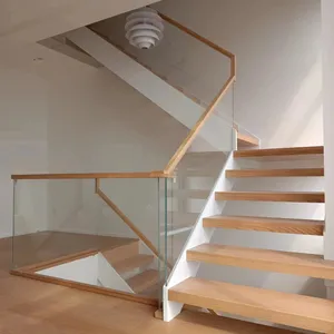 ECT Intérieur Dédié Style Minimaliste Double Plaque en Bois Massif Escalier Droit