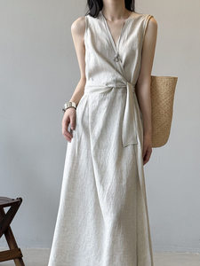 Vestido Largo de Lino de Alta Calidad para Mujer, Elegante y Casual, para Uso Diario - Product Image 2
