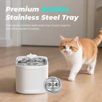 Fontaine à eau pour chat OEM 2,5 L en acier inoxydable, fontaine à eau automatique pour animaux de compagnie, fontaine à eau pour chats