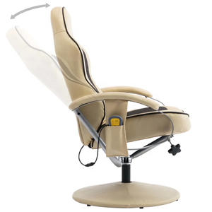 Sillón Reclinable Moderno <span class=keywords><strong>de</strong></span> Piel Sintética Color Crema con Reposapiés <span class=keywords><strong>de</strong></span> Espuma, Muebles <span class=keywords><strong>de</strong></span> <span class=keywords><strong>Audio</strong></span> y <span class=keywords><strong>Video</strong></span> para el Hogar, Sala <span class=keywords><strong>de</strong></span> Estar, Sillones Reclinables, Otros - Product Image 3