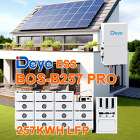 Système d'énergie solaire hybride Deye avec onduleur hybride 50/125 kW, batterie lithium Deye, kit de panneaux solaires BOS-B257 PRO