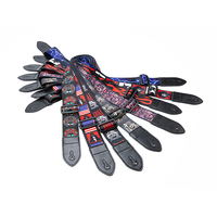 Ceintures de guitare rock réglables par transfert de chaleur personnalisées Sangles de guitare en cuir de coton pour guitares