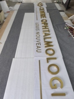 Letras de Acero Inoxidable con Acabado Bronce Cepillado para Señalización Personalizada Directa de Fábrica, con Textura Duradera, Uso en Interiores, Ecológicas, Garantía de 3 Años