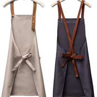 Tablier de cuisine en toile imperméable personnalisé avec logo, à bretelles croisées, pour chef, restaurant, bar, barman, serveur, nettoyage