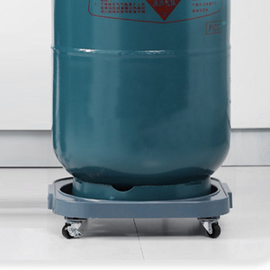 <b>Plastic</b> Gas Tray With <b>Wheels</b> 32.5x31x7cm Gray Durable Movable Base For Cylinder Storage - Product Image 2