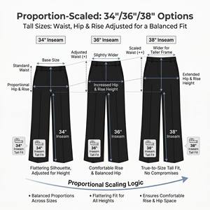 Pantaloni a Gamba Larga per Donne Alte, Vita Alta, Lunghezza al Pavimento, Abbigliamento Formale e Casual da Ufficio, Extra Lunghi con Lunghezza Interna Personalizzabile - Product Image 5