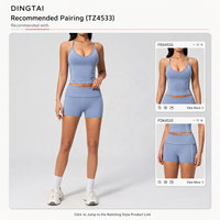 Soutien-gorge de sport Dingtai à blocs de couleur, réglable, à col halter, rembourré, sans armatures, pour femme, débardeur de yoga, fitness, entraînement, maintien léger