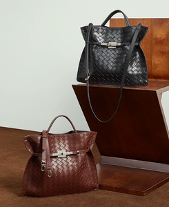 Sacs à main en cuir véritable tressé pour femmes, grande capacité, sacs à bandoulière pour dames, vente chaude, nouvelle collection - Product Image 6