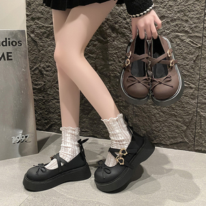 Zapatos de Piel Sintética con Tacón Grueso y Plataforma, Estilo Francés con Lazo, para Primavera y Verano - Product Image 4