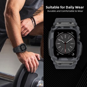 Forwelleny Armée Camouflage Étanche Résistant Aux Chutes Intégré Sport Bracelet Cas pour <span class=keywords><strong>Apple</strong></span> <span class=keywords><strong>Watch</strong></span> 8 7 <span class=keywords><strong>SE</strong></span> 6 Bande 45mm <span class=keywords><strong>44mm</strong></span> 42mm - Product Image 5