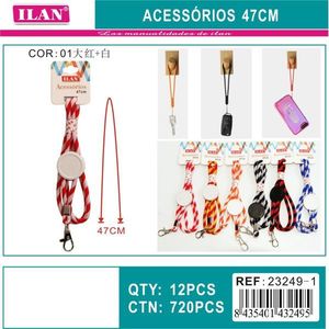 Cordino Ilan Accessories da 47 cm con clip in metallo per chiavi e supporto per telefono - Product Image 1