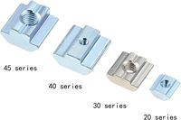 Bloc coulissant à fente en T M6 série 4545 en aluminium extrudé, insert fileté carré pour rail de construction de routeur CNC, écrou en T