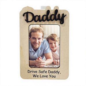 Wooden Hanging Ornament Crafts Custom Engraved <b>Car</b> Sun Visor Photo <b>Clip</b> Photo Frame - Product Image 2