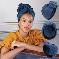 Pañuelos para la Cabeza con Nudo Cruzado Estilo Bohemio, Turbante Arrugado, Pañuelo Elástico para la Cabeza para Mujeres y Niñas, Uso Diario