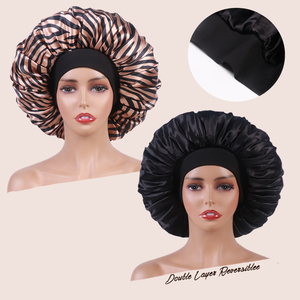 <span class=keywords><strong>Bonnet</strong></span> en Soie pour Femmes, <span class=keywords><strong>Bonnet</strong></span> de Nuit Double Couche en Satin pour Cheveux Bouclés Naturels, <span class=keywords><strong>Bonnet</strong></span> de Sommeil Unisexe <span class=keywords><strong>avec</strong></span> Bord Élastique - Product Image 5