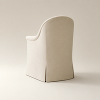 Fauteuil de salle à manger moderne de luxe rembourré avec jupe en cascade, chaise individuelle de designer à dossier arrondi pour la maison et l'hôtellerie