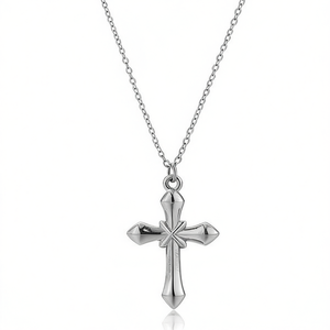 Amy Amy <b>Cross</b> Pendant Necklace Stainless Steel Rhodium Plated Classic Christian Jewelry for Women Everyday Wearing Gift - Product Image 3