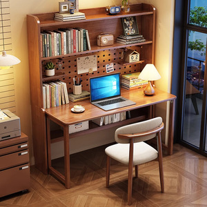 Faltbarer <span class=keywords><strong>Computer</strong></span> tisch aus nordischem Massivholz und integrierter Tisch mit Bücherregal für den Heimgebrauch mit Aufbewahrung schreibtisch - Product Image 3